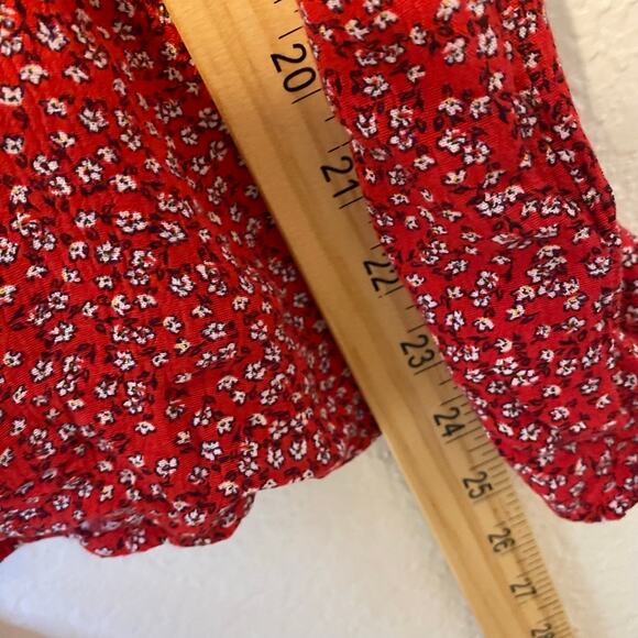 1 State Red Floral Blouse Plus Size 3X - Picture 4 of 8